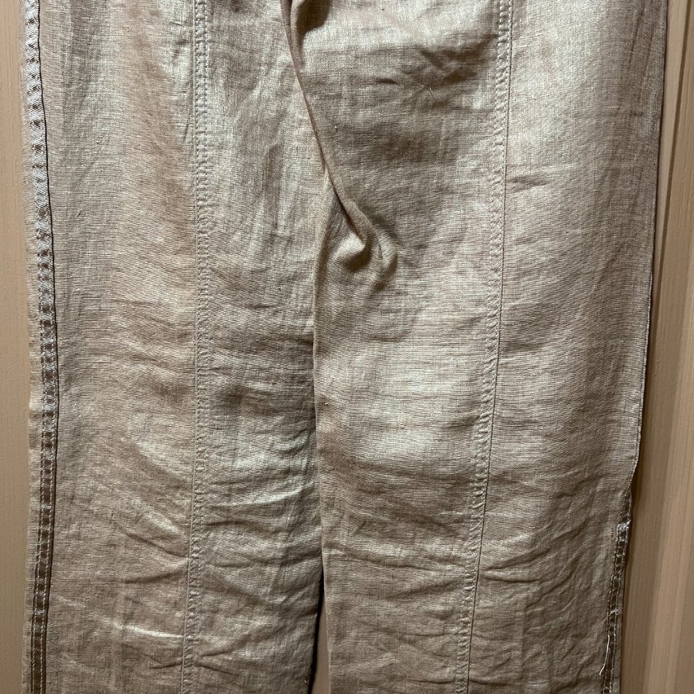 ❤️NWOT❤️ Roberto Cavalli Beige/Gold Linen Pants Vintage Made in Italy S… - Picture 10 of 16